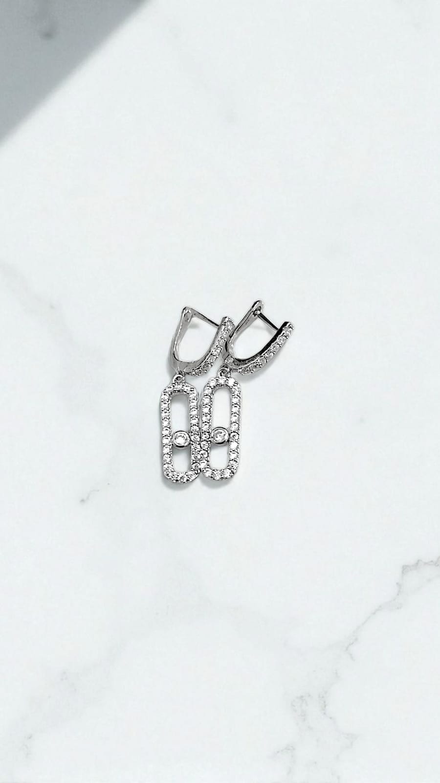 Серьги титан Messika со стразами арт.tr2175 серебро Серьги титан Messika со стразами арт.tr2175 серебро