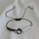 Браслет Инь Янь шамбала арт.tr1745 черные и белые бусины
