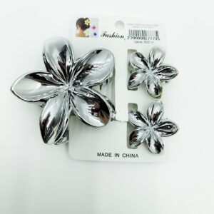 Крабик Гавайский цветок 4-8см серебро уп 3шт 800тг