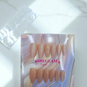 Ногти накладные кошачий глаз Sheglam Nail миндаль арт.tr2226 розово-бежевые