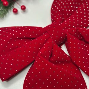 Бант новогодний со стразами красный арт.6224-5