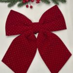 Бант новогодний со стразами красный арт.6224-5