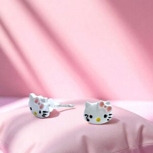 Серьги гвоздики Китти арт.tr1937 белые