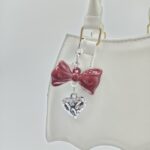 Брелок Бант с сердцем 6*8см арт.5975-13 бордовый