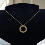 Кулон титан под Love Cartier со стразами арт.tr2109 золото