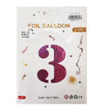 Шар фольга цифра 3 32д арт.tr1288 лиловая