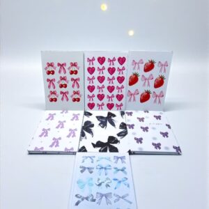 Блокнот Qazaq Бренд Бантики/Бабочки/Фрукты в твердом переплете арт.6404 ассорти