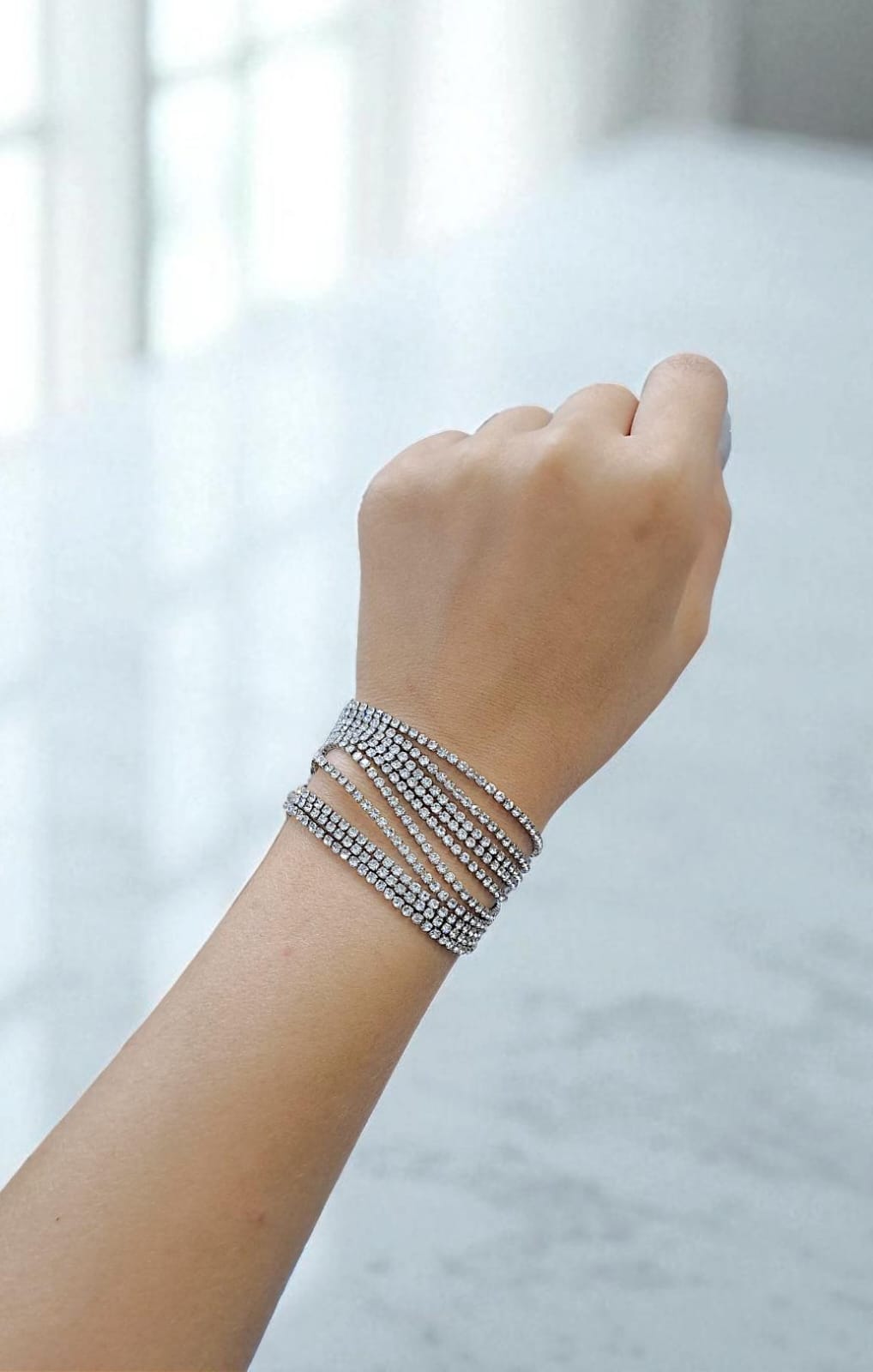 Браслет стразы 10рядов арт.tr1813 серебро Браслет стразы 10рядов арт.tr1813 серебро