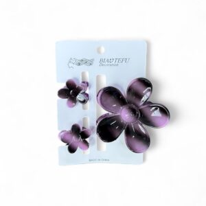 Крабик Цветок 3-7см уп 3шт арт.tr2535 черный с розовым