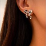 Серьги Бантики титан 2,5см арт.tr1773 серебро