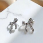 Серьги Бантики титан 2,5см арт.tr1773 серебро