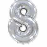 Шар фольга цифра 8 40д арт.tr1363 серебро