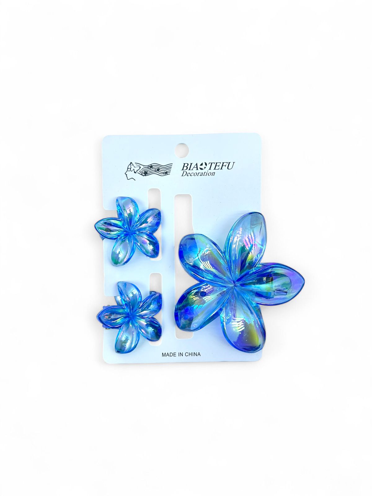 Крабик Гавайский цветок 4-8см уп 3шт арт.tr2514 полу-прозрачный перламутровый голубой Крабик Гавайский цветок 4-8см уп 3шт арт.tr2514 полу-прозрачный перламутровый голубой