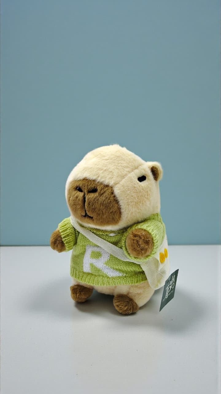 Мягкая игрушка Капибара в свитере 20см арт.tr2832 зеленая Мягкая игрушка Капибара в свитере 20см арт.tr2832 зеленая