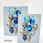 Пакет подарочный 18*24см Воздушные шары арт.yyzp-046-3 голубой