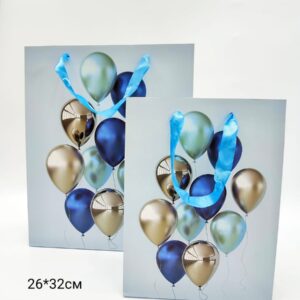 Пакет подарочный 18*24см Воздушные шары арт.yyzp-046-3 голубой