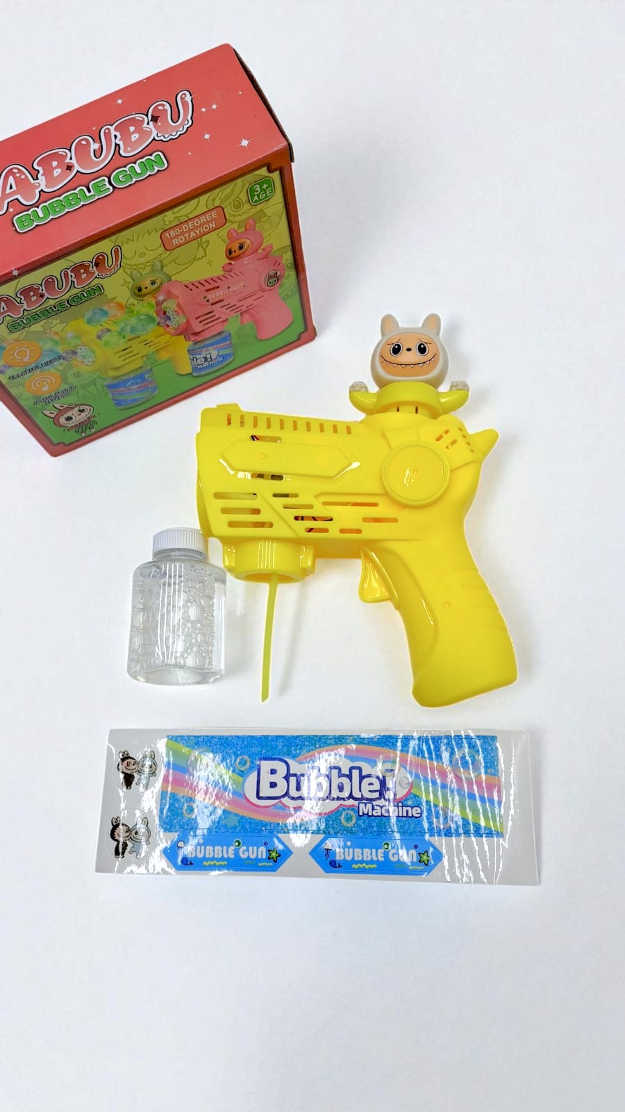 Пистолет мыльные пузыри Лабубу арт.m2-2 желтый Пистолет мыльные пузыри Лабубу арт.m2-2 желтый