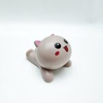 Подставка для телефона Котик 10см арт.tr290 серо-розовая