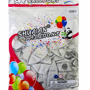 Шары упаковка 50шт Хром однотонные Shuaian Balloons 12д арт.tr1098 серебро