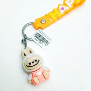 Брелок Лабубу 5см арт.tr978 в персиковом комбинезоне