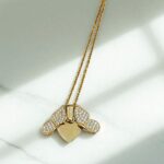 Кулон титан Бабочка с сердцем арт.tr2120 золото