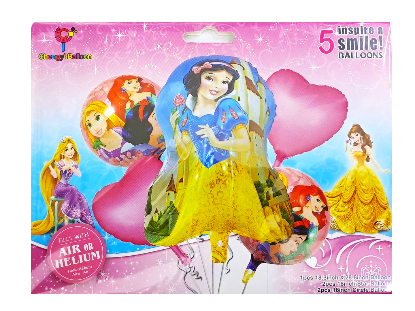 Шары фольга набор Белоснежка уп 5шт арт.cy-x31 Шары фольга набор Белоснежка уп 5шт арт.cy-x31