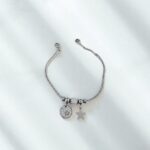 Браслет титан под Pandora со звездочками арт.tr1810 серебро