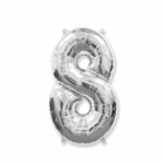 Шар фольга цифра 8 32д арт.tr1279 серебро