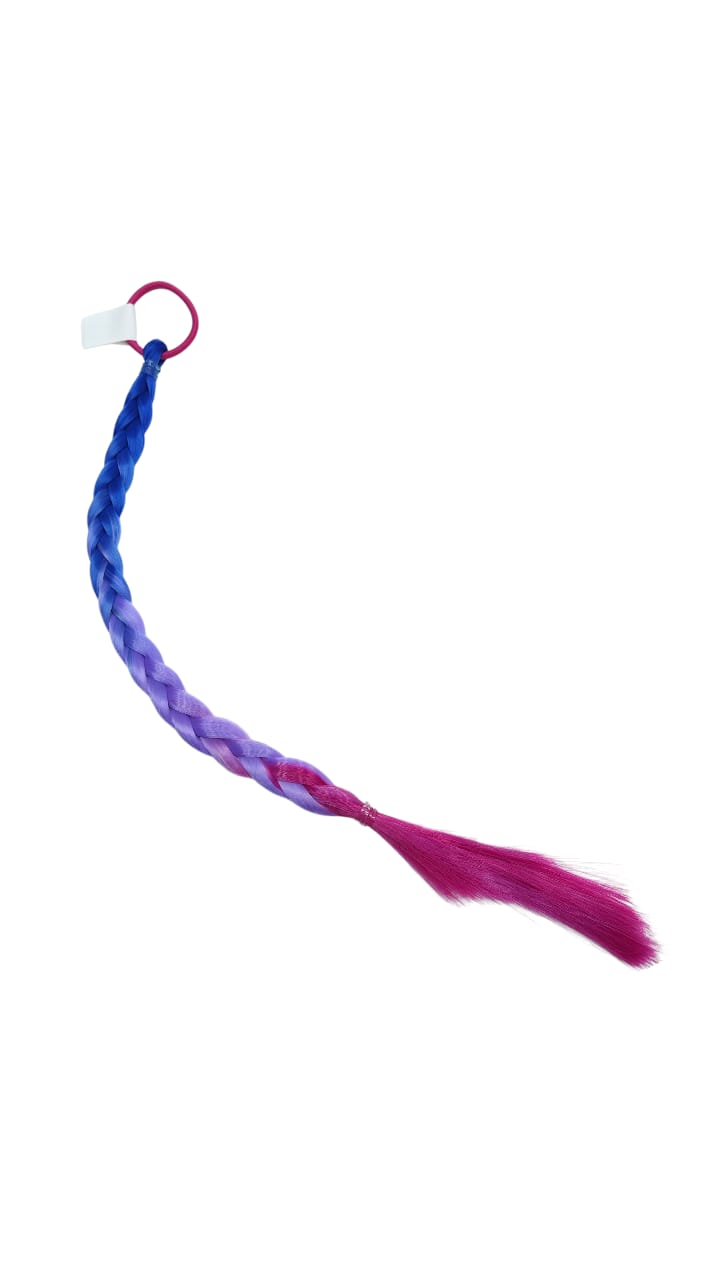 Косичка на резинке трехцветная арт.tr1606 синий,сиреневый,фуксия Косичка на резинке трехцветная арт.tr1606 синий,сиреневый,фуксия