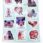 Наклейки Капибара на листе А5 арт.10790