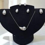 Набор 4в1 серьги+цепочка Bottega арт.tr2078 серебро