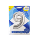 Шар фольга цифра 9 40д арт.tr1364 серебро