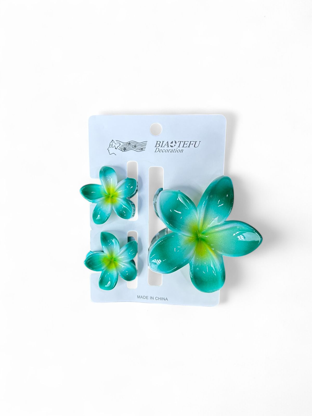 Крабик Гавайский цветок 4-8см уп 3шт арт.tr2523 изумрудно-белый с желтым Крабик Гавайский цветок 4-8см уп 3шт арт.tr2523 изумрудно-белый с желтым