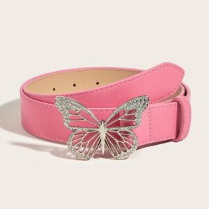 Ремень бабочка стразы розовый арт.tr646