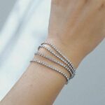 Браслет стразы 4ряда арт.tr1814 серебро