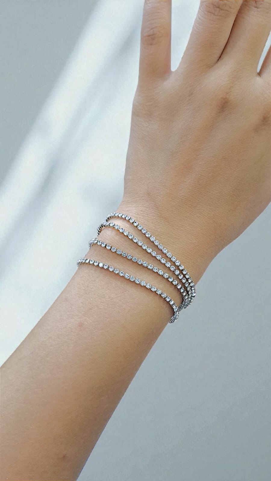 Браслет стразы 4ряда арт.tr1814 серебро Браслет стразы 4ряда арт.tr1814 серебро