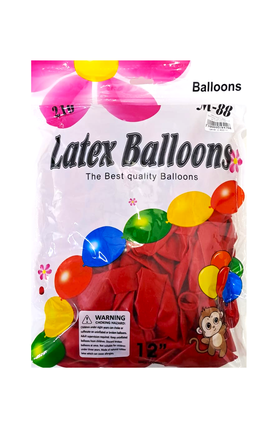 Шары упаковка 100шт однотонные Latex Balloons 12д арт.tr1045 красный Шары упаковка 100шт однотонные Latex Balloons 12д арт.tr1045 красный