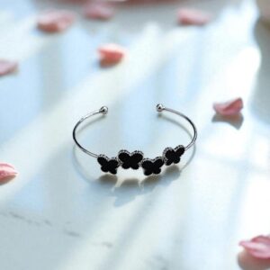 Браслет черные бабочки арт.tr2141 серебро