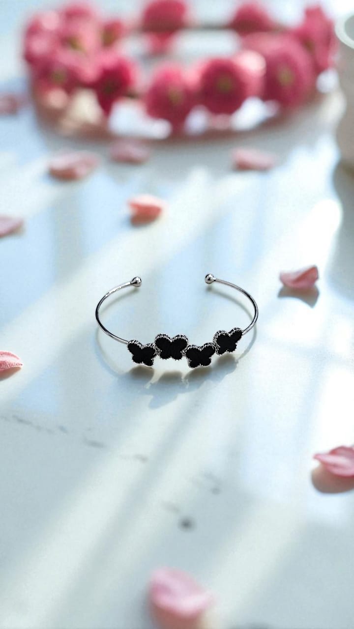 Браслет черные бабочки арт.tr2141 серебро Браслет черные бабочки арт.tr2141 серебро