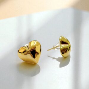 Серьги Сердце титан 1,5см арт.tr1760 золото