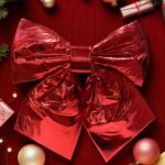 Бант новогодний глянцевый красный арт.6224-9