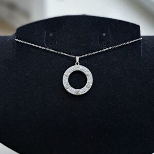 Кулон титан под Love Cartier со стразами арт.tr2110 серебро