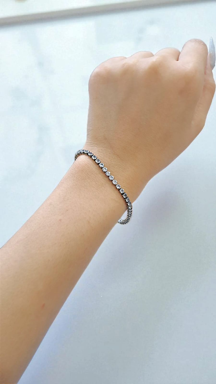 Браслет стразы 1ряд арт.1922 серебро Браслет стразы 1ряд арт.1922 серебро