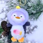 Брелок мягкий Пингвин арт.tr2756 в сиреневом капюшоне