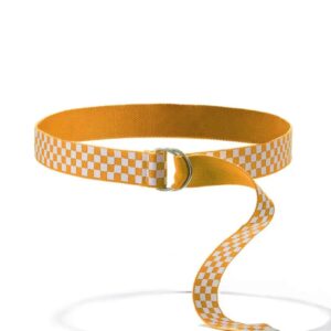Ремень тканевый шахматный желто-белый арт.tr625