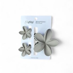 Крабик Гавайский цветок 4-8см уп 3шт арт.tr2527 матовый серо-бежевый