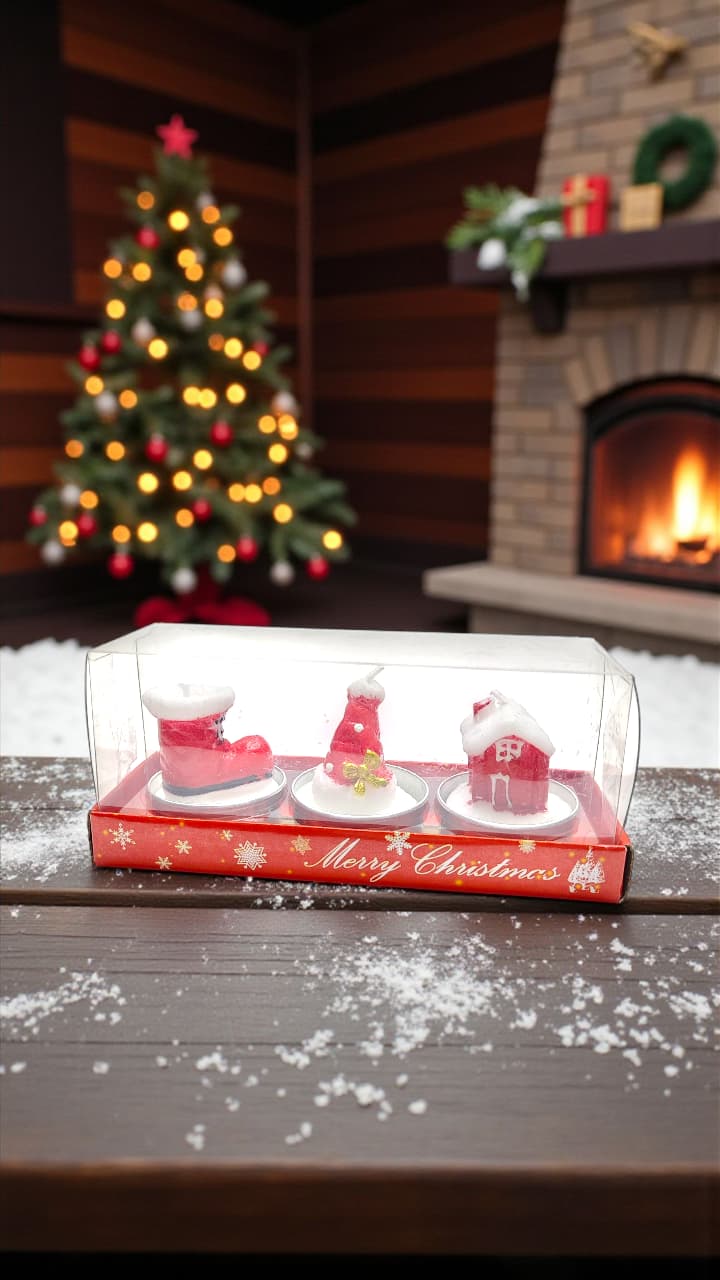 Свечи новогодние набор 3шт 1200тг Свечи новогодние набор 3шт 1200тг