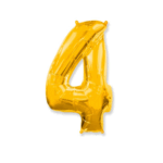 Шар фольга цифра 4 32д арт.tr1254 золотая