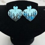 Серьги акрил Сердце арт.tr2369 сине-голубые