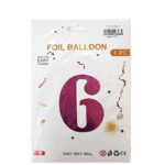 Шар фольга цифра 6 32д арт.tr1294 лиловая